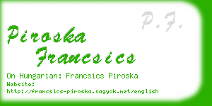 piroska francsics business card
